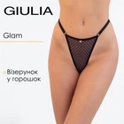 Трусы женские стринги из сетки в горошек Giulia Glam 2116/40 M Black dots, прозрачные трусики из сетки, нижнее белье