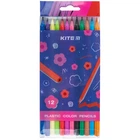 Олівці кольорові пластикові Kite Flower K24-049-1, 12 кольорів