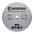 Коло відрізне алмазне INTERTOOL суцільна кромка 16-18% 230мм (CT-3005)