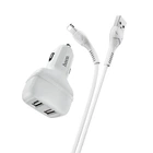 Автомобільний зарядний пристрій Hoco Z36 Leader Lightning Cable 2USB 2.4A White
