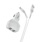 Автомобільний зарядний пристрій Hoco Z36 Leader Type-C Cable 2USB 2.4A White
