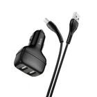 Автомобільний зарядний пристрій Hoco Z36 Leader Micro USB Cable 2USB 2.4A Black