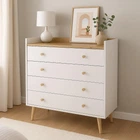 Комод LofTerno Head 4 скандинавский Asgard 820×955×400 Белый бриллиант/Дуб крафт золотой