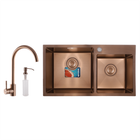 Набор Mixxus SET-7843D-220x1.0-PVD (мойка+смеситель+диспенсер) (MX0586)
