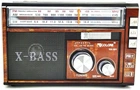 Портативний радіоприймач Golon RX-381 X-Bass з ліхтариком, USB, microSD, MP3-плеєром, телескопічною антеною, акумулятором, FM/AM/SW радіо колонка для дому, дачі та подорожей Коричневий