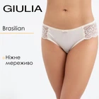 Жіночі труси-бразиліана декоровані мереживом Giulia (L5118B0-M) M White-Перлинний, трусики з мікрофібри, комфортна білизна