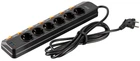 Подовжувач мережевий 2E 3м, 6xТипF, 16A, 2xUSB-A, 1x USB-C фільтр, чорний (649503)