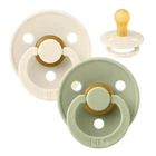 Пустушка BIBS 0-6 m Colour Latex Round Ivory / Sage, 2 шт (кругла)