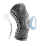 Бандаж (наколенник) ортопедический для коленного сустава EasyFit с ребрами жесткости и силиконовой вставкой (серый), размер L (EF-0079-L)