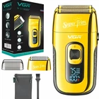 Электробритва VGR Super Trim V-332 золотая с дисплеем аккумуляторная USB 150 минут работы 3 скорости