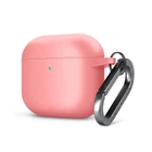 Силиконовый чехол для наушников Apple AirPods 3, Hang Case, розовый, ультратонкий защитный кейс толщиной 2 мм, защита от царапин, пыли и ударов, компактный, с карабином для крепления, ArmorStandart (ARM60320)