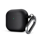 Силиконовый чехол для наушников Apple AirPods 3, Hang Case, черный, ультратонкий защитный кейс толщиной 2 мм, защита от царапин, пыли и ударов, компактный, с карабином для крепления, ArmorStandart (ARM60308)