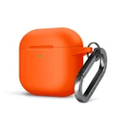 Силиконовый чехол для наушников Apple AirPods 4, Hang Case, оранжевый, ультратонкий защитный кейс толщиной 2 мм, защита от царапин, пыли и ударов, компактный, с карабином для крепления, ArmorStandart (ARM81288)