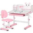 Комплект стіл + стілець + полиця Mealux BD-29 Panda XL Pink (BD-29 PN) Рожевий