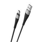Кабель BOROFONE BX32 USB to Type-C 2.4A, 1m, nylon, aluminum+TPE connectors, чорний