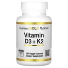 Вітаміни Д3 та К2 California Gold Nutrition (Vitamin D3+K2) 5000 МО/120 мкг 180 капсул CGN02333