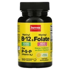 Метилфолат та метил B12 Jarrow Formulas (Methyl B-12 & Methyl Folate) 1000 мкг/400 мкг 100 жувальних таблеток JRW18018
