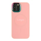 Противоударный Чехол AG-Glass Chrome Camera with Magsafe для iPhone 12/12 Pro Pink