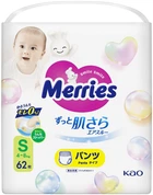 Трусики-підгузники Merries SJ Розмір S 4-8 кг 62 шт (4901301425867)