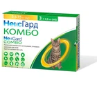 Капли противопаразитарные на холку от блох, клещей и гельминтов для кошек NexGard Combo (НексГард Комбо) 2.5-7.5 кг - 3 пипетки
