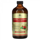 Кальцій Solgar, Liquid Calcium Magnesium Citrate with Vitamin D3 Strawberry, 473 мл для підтримки здоров'я шкіри,суглобів та імунітету