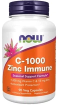 Вітамінно-мінеральний комплекс Now Foods C-1000 Zinc Immune 90 капсул (733739006943)
