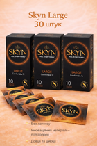 Презервативы SKYN безлатексные Large 30 шт увеличенный размер полиизопреновые с гладкой поверхностью non-latex condoms для максимально естественных ощущений и комфорта во время интимной близости гипоаллергенные skyns king size