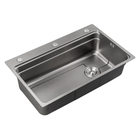 Мийка з нержавіючої сталі Mixxus MS6846-Set-01 Micro Decor Graphite (3.0/0.8) комплект (колір графіт) (MI8388)