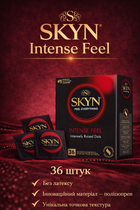 Презервативи SKYN безлатексні Intense Feel 36 шт поліізопренові з точковою текстурою non-latex condoms для максимально природних відчуттів і комфорту під час інтимної близькості гіпоалергенні skyns