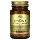 Вітамін А Solgar (Dry vitamin A) 5000 МО 100 таблеток (SOL-02820)