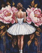 Алмазна мозаїка (AMO8346) Балерина з рожевими півоніями ©art_selena_ua, 40 х 50 см Ідейка