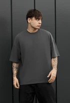 Чоловіча Футболка Стаф Темно-сіра Оверсайз Спортивна Staff Dark Gray Oversize S (386639)