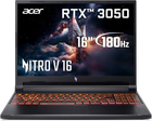 Ноутбук Acer Nitro V 16 AI ANV16-42-R12V (NH.U1KEU.006) Shale Black / 16" IPS WUXGA 180 Гц / AMD Ryzen 5 240 / RAM 16 ГБ / SSD 512 ГБ / RTX 3050, 6 ГБ / LAN