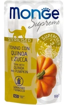 Влажный корм для кошек Monge Supreme Sterilised тунец с киноа и тыквой 80 г