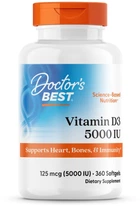 Вітамін D3 Doctor's Best Vitamin D3 5000 МО 360 капсул (DRB-00250)