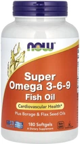 Комплекс омега Now (Now Foods) Super Omega 3-6-9 1200 мг 180 капсул (NOW-01841)