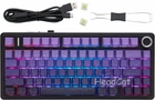 Бездротова ігрова механічна клавітура Aula F75 Contour lines Purple 75%, Hot-Swap, RGB, 2.4GHz/Bluetooth/USB