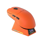Игровая безповодная мышка Ajazz AJ159 APEX Orange + Док-станция с экраном, сесссор PAW3950, (2.4\Bluetooth\USB), 42000 DPI, 8к Ггц