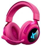 Беспроводные игровые наушники Mchose X9 Rose Red Геймерская гарнитура с микрофоном и 2.4 ГГц / Bluetooth + RGB
