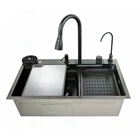 Мийка багатофункціональна Zerix ZH7546-SET-07 DECOR NANO-BLACK з вбудованим змішувачем (ZX5683) (00149403)