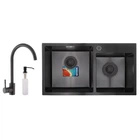 Набір Mixxus SET-7843D-220x1.0-PVD (мийка + змішувач + диспенсер) (MX0585) (00149658)