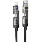 Дата кабель HOCO U151 Goldsmith 4in1 Type-C to USB/Type-C to Lightning 240W (1.2m) (Black) (249924)