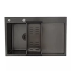 Кухонна мийка GAPPO GS7850-6L 780x500 мм, поверхня PVD, чорна