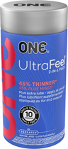 Презервативи 2 в 1 ONE Ultrafeel 10 шт упаковка тонкий контрацептив + лубрикант