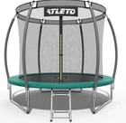 Батут дитячий 312 см з внутрішньою сіткою та драбинкою Atleto зелений