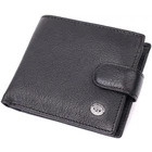 Мужской горизонтальный бумажник из натуральной кожи ST Leather 22484 Черный