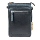Кожаная сумка для смартфона AZ71 Black (Черный)