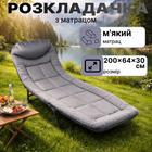 Раскладушка туристическая с матрасом Bass Polska регулируемая спинка 200×64×30 см алюминий 5.2 кг