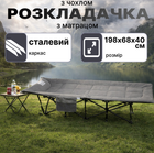 Раскладушка туристическая Bass Polska с матрасом 198×68×40 см стальная 180 кг серая