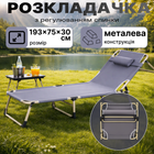 Розкладачка туристична Bass Polska з регульованою спинкою 193×75×30 см з подушкою
